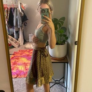 Earthbound Reversible satin wrap skirt